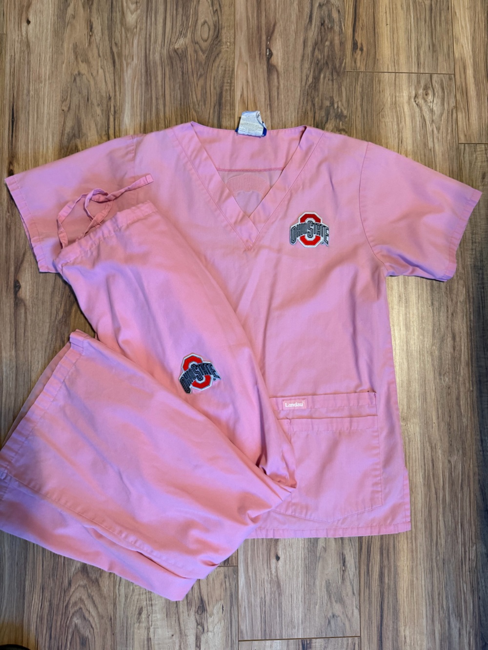 Landau OSU pink scrubs size Medium